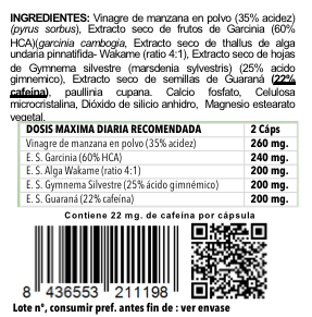 Composición del producto natural Termobolich