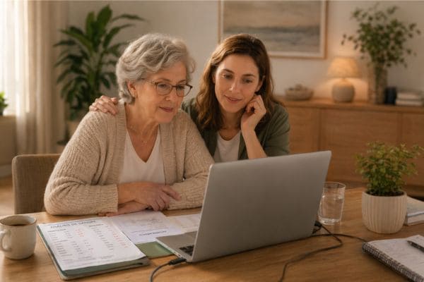 Mujer mayor en la consulta online de Jordi